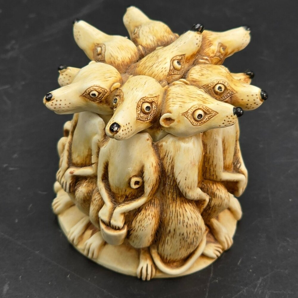 Harmony Kingdom Meercats Jar Hand-Carved Resin Figurine Dish Decorative CR2021
